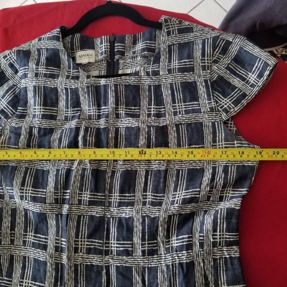 Georgio Armani Collezioni Linen Blended Plaid Dress - Picture 8 of 10